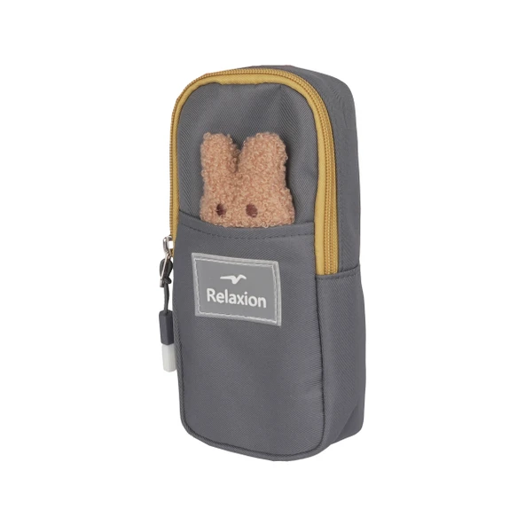 Relaxion Yeni Sezon Kalemlikli Gri-Sarı Premium Okul Sırt Çanta 1512 - Resim 6