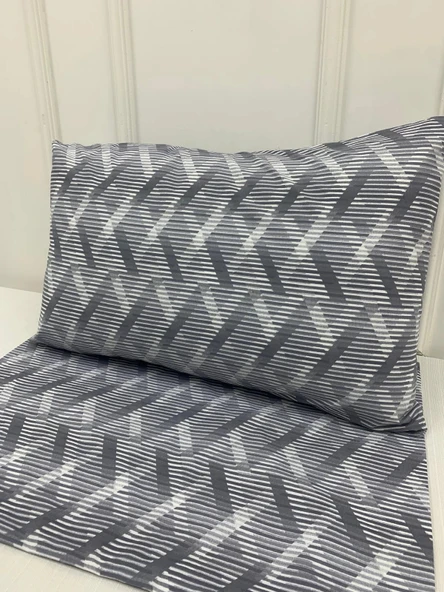 NİVEMESHOME MOR ÇİZGİLİ DESEN 2 Lİ YASTIK KILIFI KAPAKLI 50X70 - 2