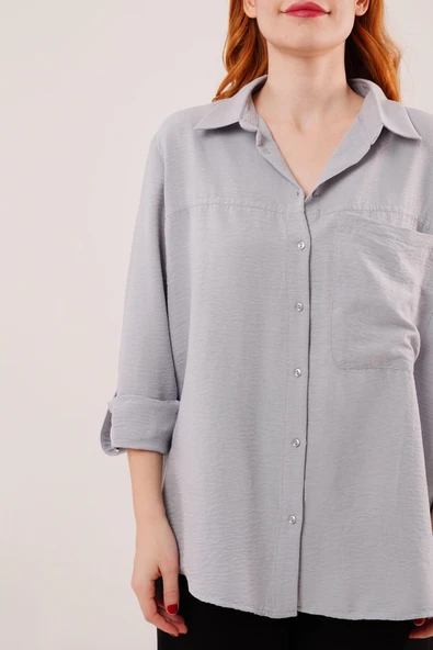 Salaş Kesim Cepli Grimelanj Gömlek - Resim 4