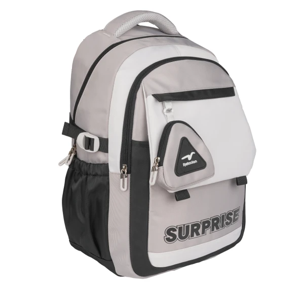 Relaxion Yeni Sezon Kalemlikli Siyah-Gri Premium Okul Sırt Çanta 1514 - 2