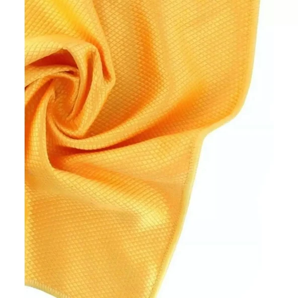%100 MİCROFİBER BAKLAVA DESEN CAM BEZİ TURUNCU 50X70 APM - 3