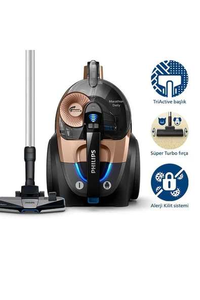 Philips Marathon Daily XB7151/07 900 W Toz Torbasız Süpürge - Resim 4