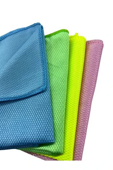 %100 MİCROFİBER BAKLAVA DESEN CAM BEZİ FISTIK YEŞİLİ 50X70 APM - Resim 3