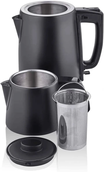 TAÇ KEYFİDEM ÇAY MAKİNASI MAT SİYAH - Resim 2