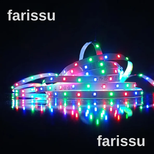 5 Metre 12 Renkli LED Şerit Işık | Esnek Dekoratif Aydınlatma | Uzaktan Kumandalı | Enerji Tasarruflu - 5