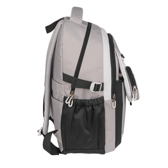 Relaxion Yeni Sezon Kalemlikli Siyah-Gri Premium Okul Sırt Çanta 1514 - 4
