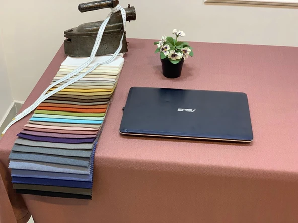 NİVEMESHOME KETEN TREND MASA ÖRTÜSÜ GÜL KURUSU APM - Resim 3