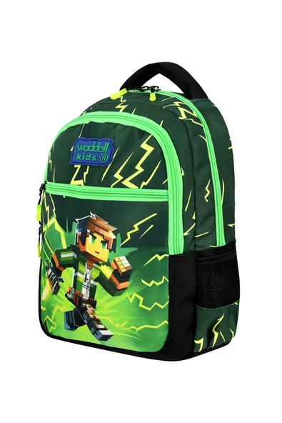 Waddell Maycraft Creeper Temalı Beslenme Çantalı İlkokul Erkek Sırt Çantası (25206) - Resim 3