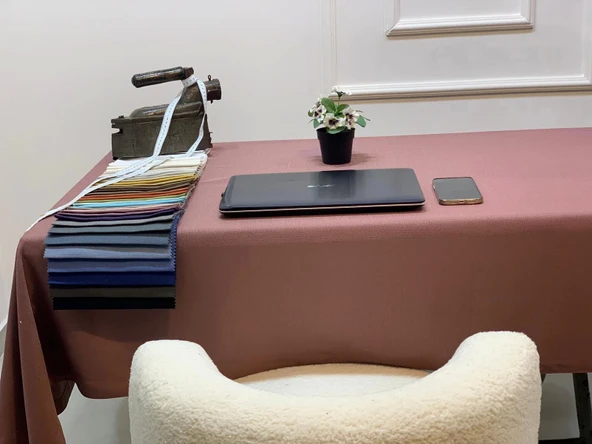 NİVEMESHOME KETEN TREND MASA ÖRTÜSÜ GÜL KURUSU APM