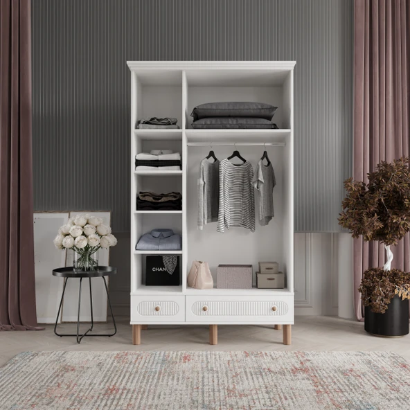 Comiet Soho 3 Kapaklı MDF Beyaz Gardırop - 3