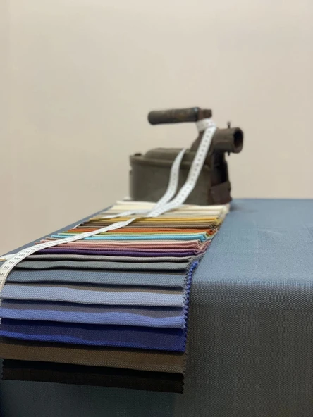 NİVEMESHOME KETEN TREND MASA ÖRTÜSÜ İNDİGO APM - Resim 2