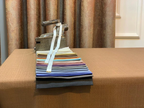 NİVEMESHOME KETEN TREND MASA ÖRTÜSÜ KAHVE APM - 4