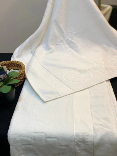 NİVEMESHOME BEYAZ 90X150 LOGOLU BANYO HAVLUSU - 2