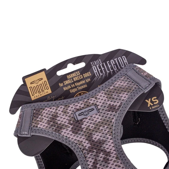 Doggie Havalı Dokuma Reflektörlü Küçük Irk Göğüs Tasması Camo 30-34 cm(ARG-XS) - Resim 3