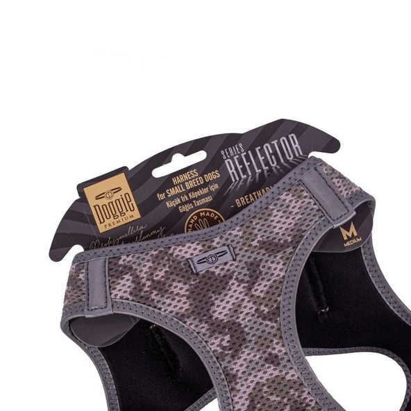 Doggie Havalı Dokuma Reflektörlü Küçük Irk Göğüs Tasması Camo 38-44 cm(ARG-M) - Resim 3