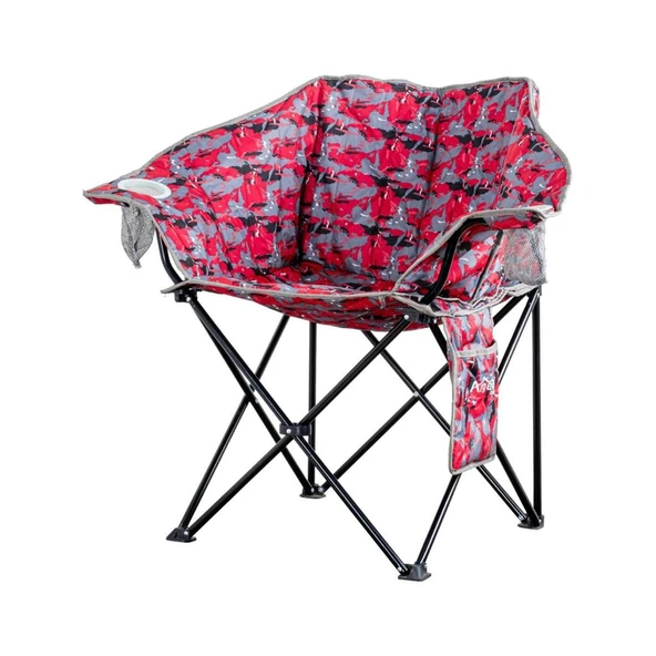 Argeus Nevgrande Comfort Katlanabilir Kamp Sandalyesi Kırmızı Kamuflaj - 1