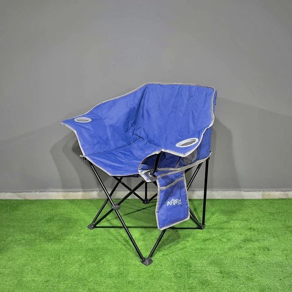 Argeus Nevgrande Comfort Katlanabilir Kamp Sandalyesi Mavi - Resim 3