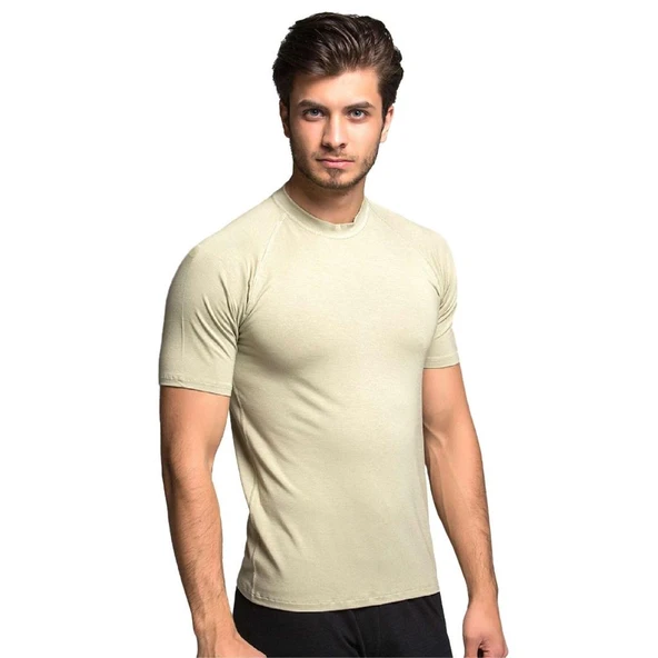 Bambu Erkek T-Shirt - Kısa Kol - Thermoform - Kum - 1