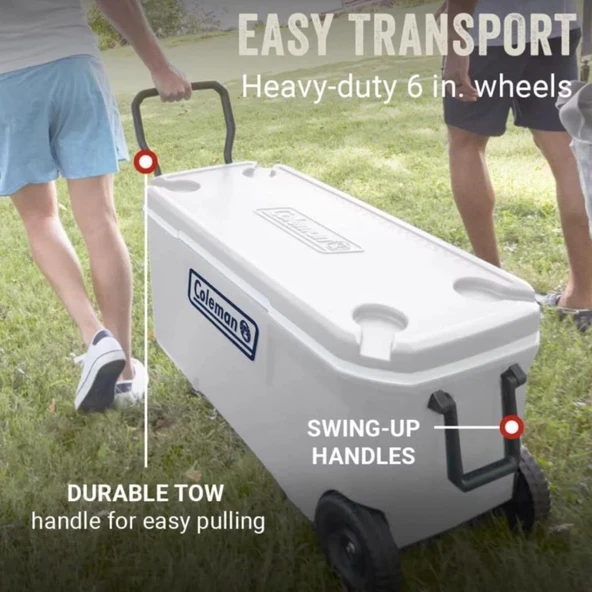 Soğutucu Buzluk - Coleman - Xtreme Wheeled 100 QT Tekerlekli - 94.6 lt - Beyaz - 3