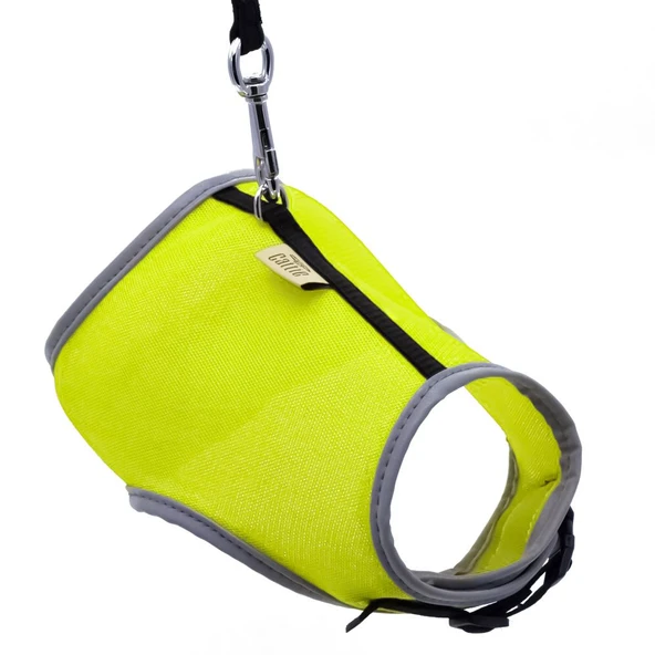 Cattie Havalı Dokuma Kedi Göğüs & Gezdirme Takımı Sarı 1*25-35 cm - 1