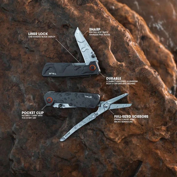 Dual Cutter Katlanır Çakı - Makas - True Utility - 0002-G - Resim 4