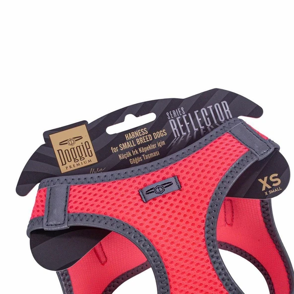 Doggie Havalı Dokuma Reflektörlü Küçük Irk Göğüs Tasması Pembe 30-34 cm (ARG-XS) - Resim 2