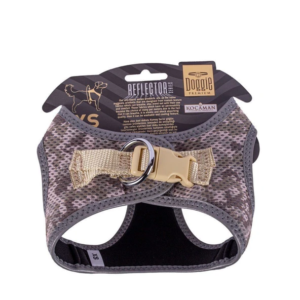 Doggie Havalı Dokuma Reflektörlü Küçük Irk Göğüs Tasması Camo 30-34 cm(ARG-XS) - Resim 2