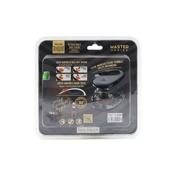 Doggie Master Otomatik Uzatma Tasması Yeşil 25 kg/5 mt - Resim 3