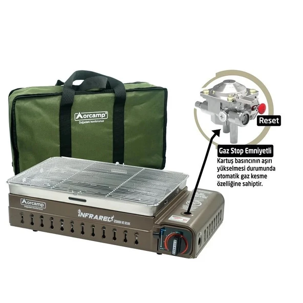 Dumansız Portatif Izgara Ocak - Orcamp - Kahverengi (CK-507) - Resim 2