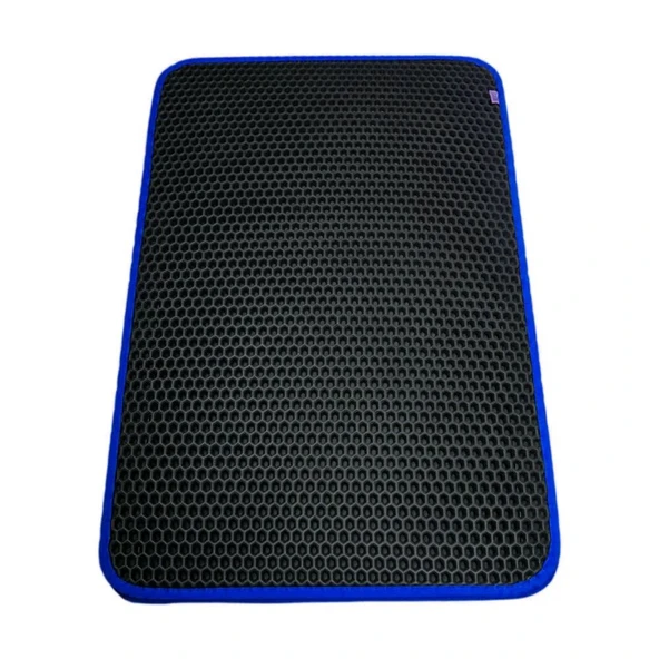 Cattie Altıgen Kum Toplayıcı Fonksiyonel Kedi Paspası Mavi 37*50 cm - 2