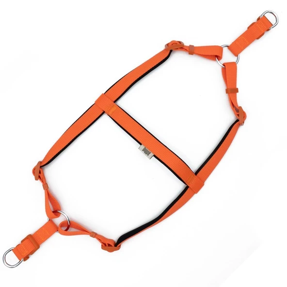 Doggie Konfor Dokuma Ronin Göğüs Tasması Turuncu 2.0*55-65 cm (DSGT L) - Resim 2