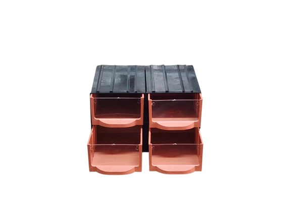 Plastik 4 Şeffaf Çekmeceli Kutu Küçük Organizer Çekmece Avadanlık - Resim 5