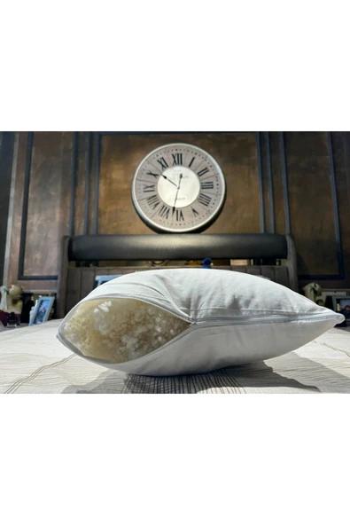 %100 Merinos Boncuk Kuzu Yünü Dolgulu Yastık 50 X 70 Cm Ebat , 1000 gram - 4