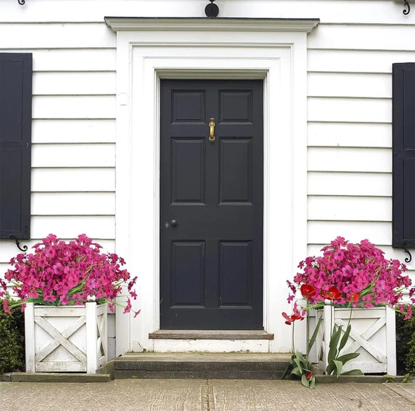 Nettenevime 12li Set Yapay Çiçek Sazlı Mine Fuşya Renk 5 Dallı 33cm - 6