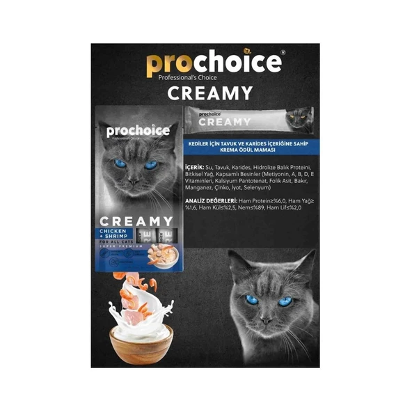 Pro Choice Creamy Tavuklu Karidesli Likit Ödül 4 x 15 gr x 4 Adet - 2