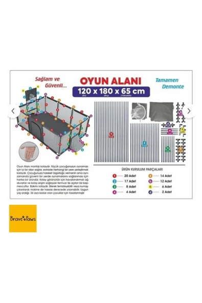 Kedi, Köpek Oyun Evi ve Doğum Alanı Çit Şeklinde Kolay Kurulum 120x180cm - 4
