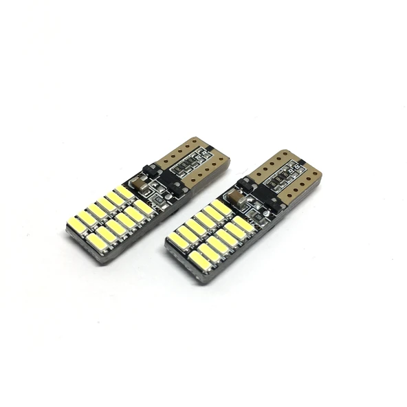 T10 Led Ampul 24 Ledli Canbuslı Park Ampulü 2'li Takım Buz Mavi - 5