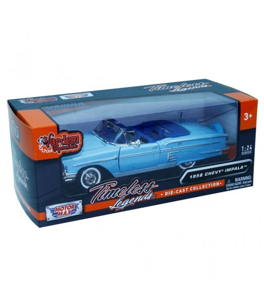 1958 Model Klasik Chevy Impala 1:24 Ölçekli - 2
