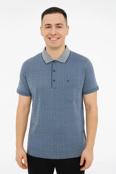 Simenti Yakalı Klasik Fit Kısa Kol Erkek Tişört 7369 - 3