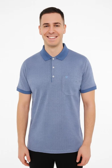 Simenti Yakalı Klasik Fit Kısa Kol Erkek Tişört 7368