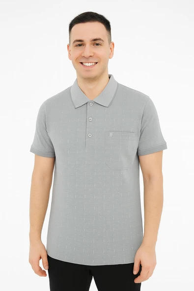 Simenti Yakalı Klasik Fit Kısa Kol Erkek Tişört 7369