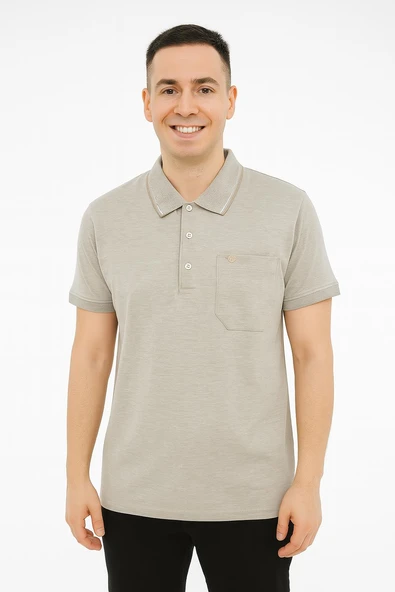 Simenti Yakalı Klasik Fit Kısa Kol Erkek Tişört 7370 - 2