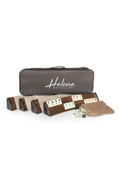 Elliptic Oval El Yapımı Masif Ahşap Oymalı Okey Takımı - 8