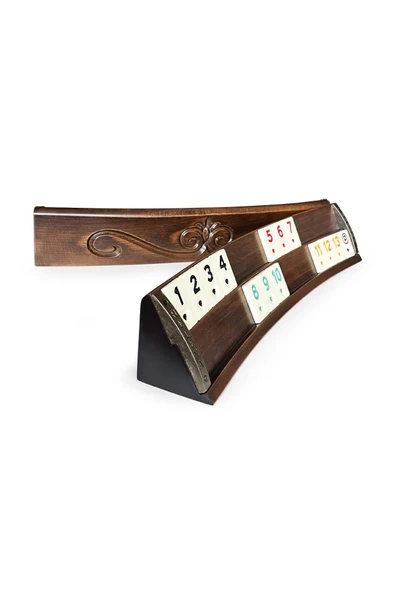 Elliptic Oval El Yapımı Masif Ahşap Oymalı Okey Takımı - 4