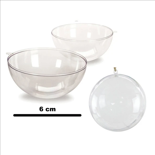 Şeffaf Mika Küre Top 6 CM (24  Adet ) ürün görseli