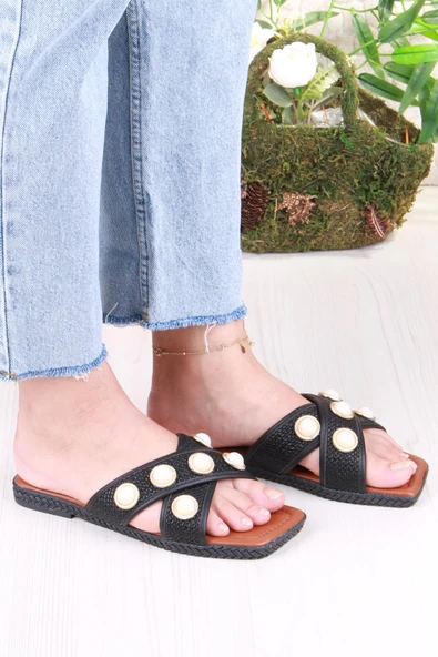 Fort 014-20 Fls Toka Detaylı Tatil Terliği Günlük Terlik Kadın Terlik - Resim 3