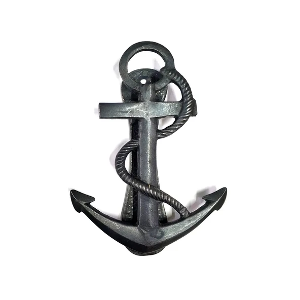 Antika Tarz Dekoratif Pirinç Halatlı, Çapa, Denizci, Gemici Kapı Tokmağı, Taktak - 170x60mm, Oksit ürün görseli 1