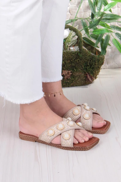 Fort 014-20 Fls Toka Detaylı Tatil Terliği Günlük Terlik Kadın Terlik - Resim 9