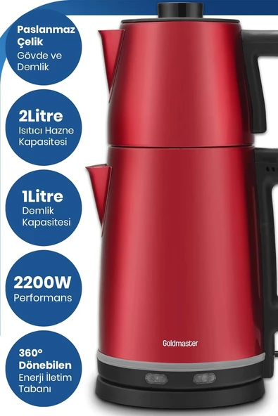 Goldmaster Chaidem By-5316Tk Çay Makinesi Kırmızı - Resim 2