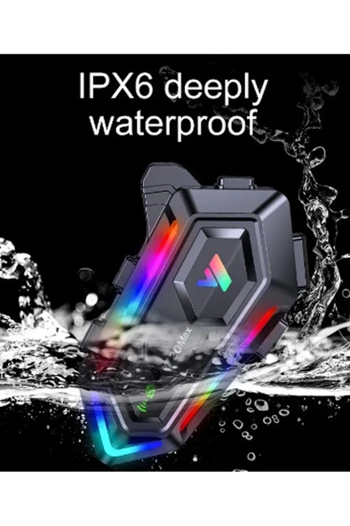 Y20 Max Motosiklet Bluetooth 5.3 Kask Intercom 2 Kişi 300 Metre Eşleşme Özellikli - Resim 4